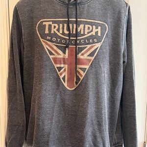 Men’s Lucky Brand triumph Motorcycles Gray Hoodie Large